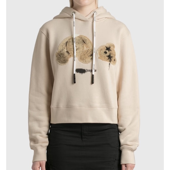 Palm Angels Boxy Teddy Bear Heavyweight Designer Hoodie - Picture 7 of 9